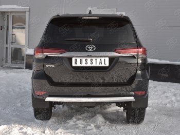 12 949 р. Защита заднего бампера (Ø75х42 мм, нержавейка) Russtal Toyota Fortuner AN160 дорестайлинг (2015-2020)  с доставкой в г. Воронеж. Увеличить фотографию 1