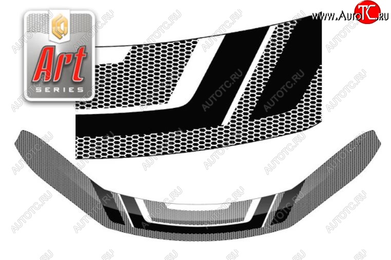 2 479 р. Дефлектор капота CA-Plastiс  Toyota Fortuner  AN160 (2015-2025) дорестайлинг, рестайлинг (Серия Art графит)  с доставкой в г. Воронеж