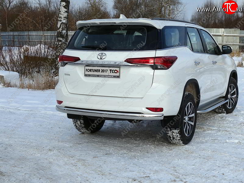 23 899 р. Защита заднего бампера (овальная) ТСС(нержавейка d 75х42 мм)  Toyota Fortuner  AN160 (2015-2025) дорестайлинг, рестайлинг  с доставкой в г. Воронеж