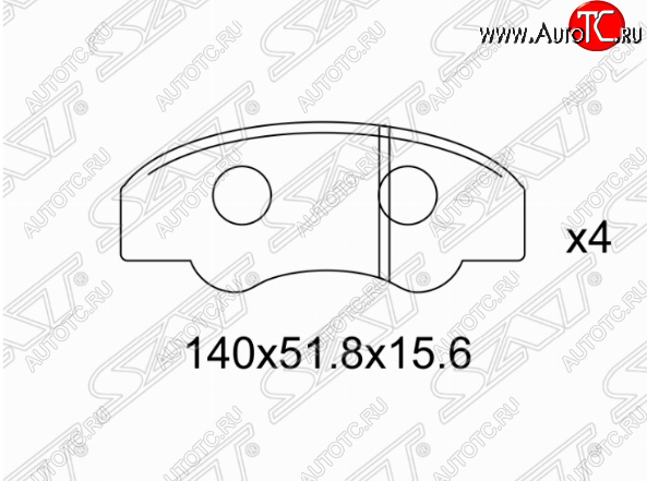 1 169 р. Комплект задних тормозных колодок SAT  Toyota Fortuner  AN160 (2015-2020) дорестайлинг  с доставкой в г. Воронеж