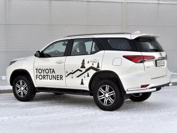19 799 р. Защита заднего бампера (Ø63 и 42 мм, нержавейка) SLITKOFF  Toyota Fortuner  AN160 (2020-2025) рестайлинг  с доставкой в г. Воронеж. Увеличить фотографию 3