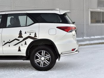 19 799 р. Защита заднего бампера (Ø63 и 42 мм, нержавейка) SLITKOFF  Toyota Fortuner  AN160 (2020-2025) рестайлинг  с доставкой в г. Воронеж. Увеличить фотографию 4