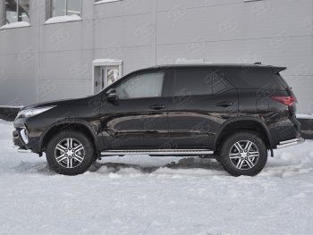20 799 р. Защита порогов Russtal труба 120х60 овал с проступью Toyota Fortuner AN160 рестайлинг (2020-2025)  с доставкой в г. Воронеж. Увеличить фотографию 4