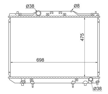 Радиатор двигателя SAT Toyota Gaia XM10 дорестайлинг (1998-2001)
