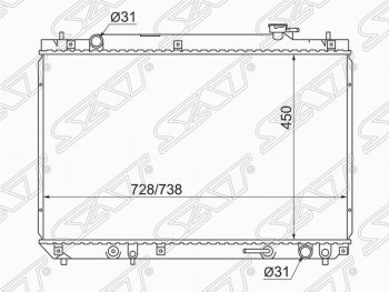 6 999 р. Радиатор двигателя SAT Toyota Harrier XU10 дорестайлинг (1997-2000)  с доставкой в г. Воронеж. Увеличить фотографию 1