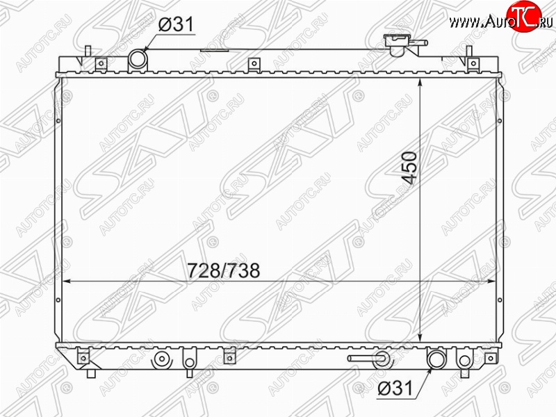 6 999 р. Радиатор двигателя SAT Toyota Harrier XU10 дорестайлинг (1997-2000)  с доставкой в г. Воронеж