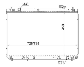 8 249 р. Радиатор двигателя SAT Toyota Harrier XU10 дорестайлинг (1997-2000)  с доставкой в г. Воронеж. Увеличить фотографию 1