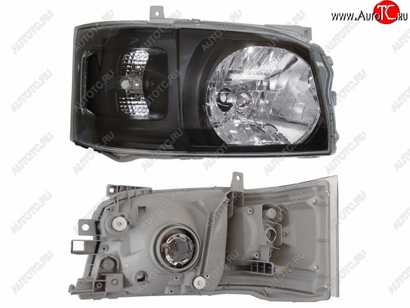 11 349 р. Правая фара SAT (чёрная) Toyota Hiace H200 минивэн (Япония) дорестайлинг  (2004-2007)  с доставкой в г. Воронеж