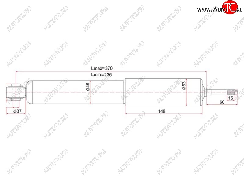 1 699 р. Амортизатор передний LH=RH SAT  Toyota Hiace  H200 (2004-2017) минивэн (Япония) дорестайлинг , минивэн (Япония) 1-ый рестайлинг, минивэн (Япония) 2-ой рестайлинг, минивэн (Япония) 3-ий рестайлинг  с доставкой в г. Воронеж