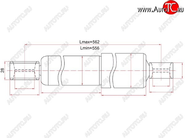 2 249 р. Амортизатор задний SAT (устанавливается на левую или правую сторону) Toyota Hiace H100 минивэн дорестайлинг (Япония) (1989-1993)  с доставкой в г. Воронеж