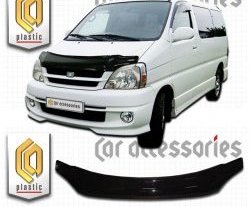 2 199 р. Дефлектор капота CA Plastic  Toyota Hiace Regius (1997-2002) (серия Classic черный, Без надписи)  с доставкой в г. Воронеж. Увеличить фотографию 2