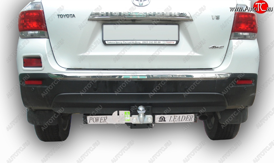 12 499 р. Фаркоп Лидер Плюс (съемный шар тип F, с нержавеющей пластиной)  Toyota Highlander  XU40 (2010-2013) рестайлинг (Без электропакета)  с доставкой в г. Воронеж