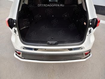 1 999 р. Накладка на задний бампер Russtal Toyota Highlander XU50 рестайлинг (2016-2020) (полированная нержавейка)  с доставкой в г. Воронеж. Увеличить фотографию 2