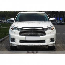 2 199 р. Реснички на фары TopKontur Design  Toyota Highlander  XU50 (2013-2017) дорестайлинг (Неокрашенные)  с доставкой в г. Воронеж. Увеличить фотографию 2