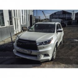 2 199 р. Реснички на фары TopKontur Design Toyota Highlander XU50 дорестайлинг (2013-2017) (Неокрашенные)  с доставкой в г. Воронеж. Увеличить фотографию 5