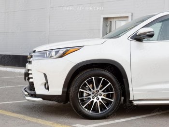 21 449 р. Защита переднего бампера (2 трубы Ø63 и 42 мм, нержавейка) SLITKOFF  Toyota Highlander  XU50 (2013-2017) дорестайлинг  с доставкой в г. Воронеж. Увеличить фотографию 2