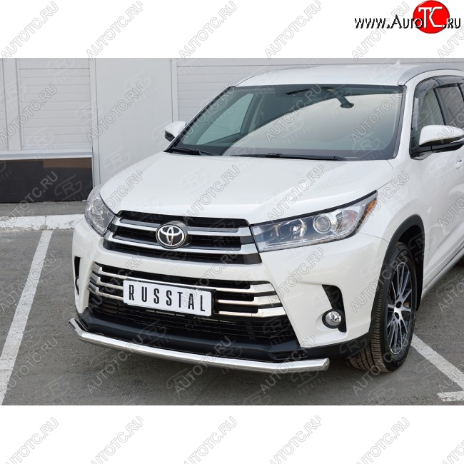 17 999 р. Одинарная защита переднего бампера диаметром 63 мм SLITKOFF  Toyota Highlander  XU50 (2013-2017) дорестайлинг  с доставкой в г. Воронеж