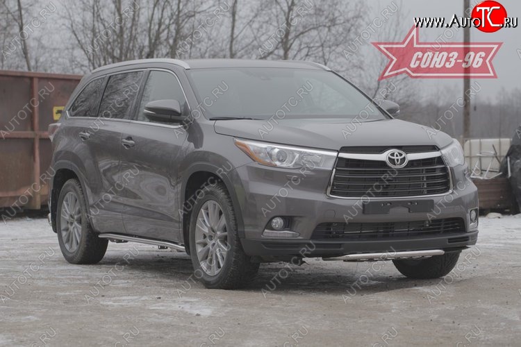 1 043 р. Защита переднего бампера Souz-96 (d42) Toyota Highlander XU50 дорестайлинг (2013-2017)  с доставкой в г. Воронеж
