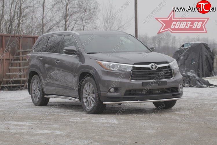 11 879 р. Защита переднего бампера одинарная Souz-96 (d42) Toyota Highlander XU50 дорестайлинг (2013-2017)  с доставкой в г. Воронеж