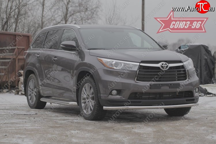 14 489 р. Защита переднего бампера одинарная Souz-96 (d60)  Toyota Highlander  XU50 (2013-2017) дорестайлинг  с доставкой в г. Воронеж