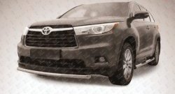 12 999 р. Защита переднего бампера из короткой трубы диаметром 57 мм Slitkoff  Toyota Highlander  XU50 (2013-2017) дорестайлинг (Цвет: нержавеющая полированная сталь)  с доставкой в г. Воронеж. Увеличить фотографию 1