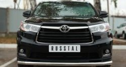 16 999 р. Одинарная защита переднего бампера диаметром 63 мм SLITKOFF  Toyota Highlander  XU50 (2013-2017) дорестайлинг  с доставкой в г. Воронеж. Увеличить фотографию 1