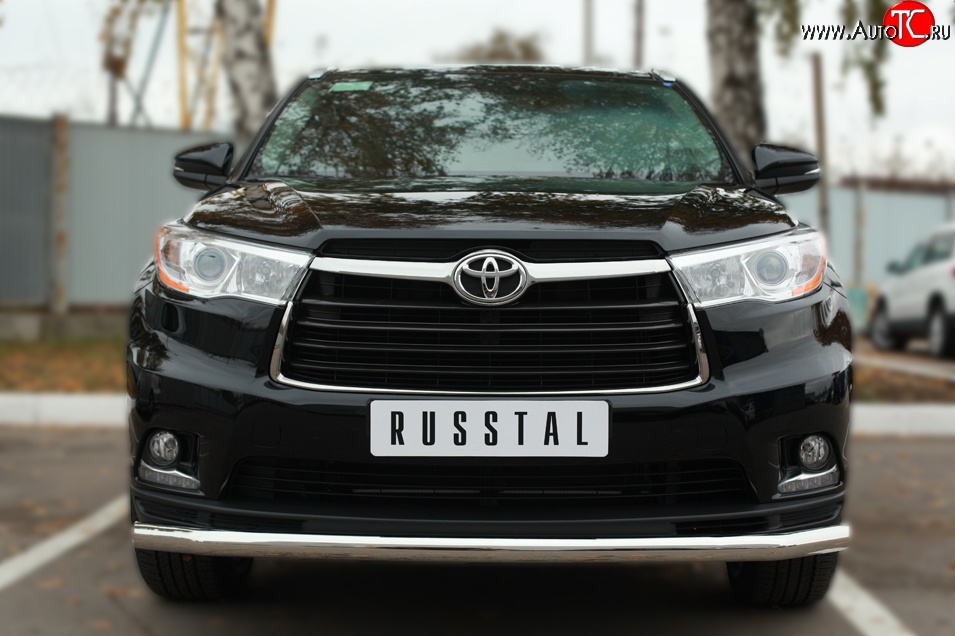 16 999 р. Одинарная защита переднего бампера диаметром 63 мм SLITKOFF  Toyota Highlander  XU50 (2013-2017) дорестайлинг  с доставкой в г. Воронеж