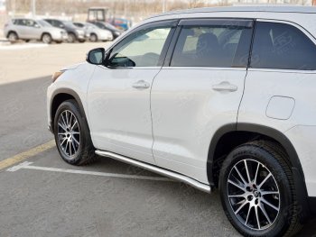 23 399 р. Защита порогов SLITKOFF из круглой трубы диаметром 63 мм SLITKOFF v3  Toyota Highlander  XU50 (2013-2017) дорестайлинг  с доставкой в г. Воронеж. Увеличить фотографию 3