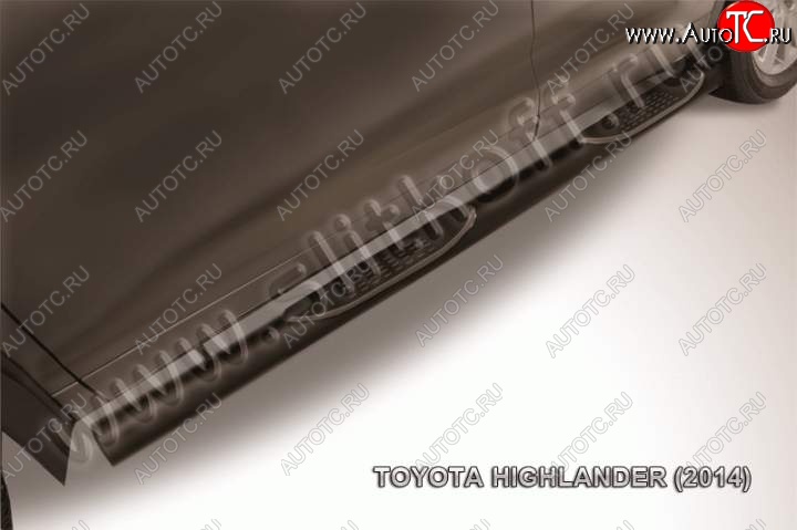15 249 р. Защита порогов Slitkoff Toyota Highlander XU50 дорестайлинг (2013-2017) (Цвет: серебристый)  с доставкой в г. Воронеж