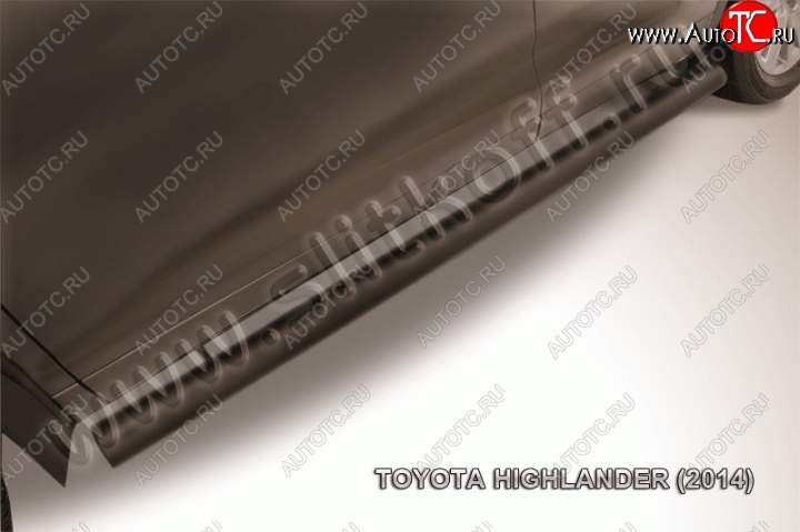 13 999 р. Защита порогов Slitkoff Toyota Highlander XU50 дорестайлинг (2013-2017) (Цвет: серебристый)  с доставкой в г. Воронеж