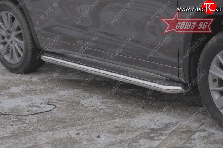 23 264 р. Защита порогов с листом Souz-96 (d60). Toyota Highlander XU50 дорестайлинг (2013-2017)  с доставкой в г. Воронеж