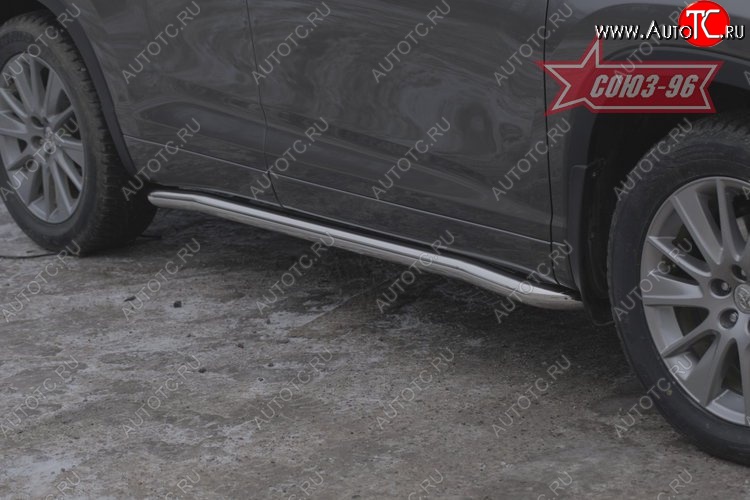 15 524 р. Защита порогов Souz-96 (d60) v1 Toyota Highlander XU50 дорестайлинг (2013-2017)  с доставкой в г. Воронеж