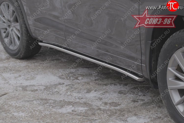 16 379 р. Защита порогов из овальной трубы Souz-96 (d75х42) Toyota Highlander XU50 дорестайлинг (2013-2017)  с доставкой в г. Воронеж