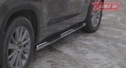 17 819 р. Защита порогов с проступью Souz-96 (d76) Toyota Highlander XU50 дорестайлинг (2013-2017)  с доставкой в г. Воронеж. Увеличить фотографию 2