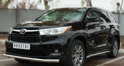 21 599 р. Защита порогов из круглой трубы диаметром 63 мм SLITKOFF Toyota Highlander XU50 дорестайлинг (2013-2017)  с доставкой в г. Воронеж. Увеличить фотографию 2