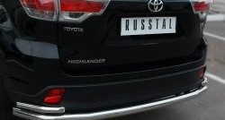 20 999 р. Защита заднего бампера (Ø63 и 42 мм, с углами, нержавейка) SLITKOFF  Toyota Highlander  XU50 (2013-2017) дорестайлинг  с доставкой в г. Воронеж. Увеличить фотографию 3