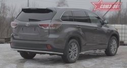 Защита заднего бампера Souz-96 (d42) Toyota Highlander  XU50 (2013-2017) дорестайлинг