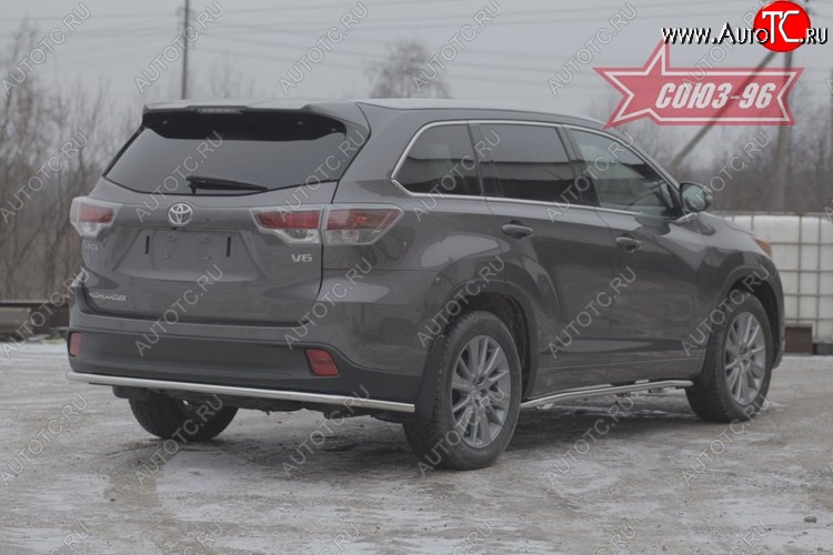 12 239 р. Защита заднего бампера Souz-96 (d42)  Toyota Highlander  XU50 (2013-2017) дорестайлинг  с доставкой в г. Воронеж