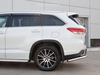 15 999 р. Защита заднего бампера (Ø63 мм уголки, нержавейка) SLITKOFF Toyota Highlander XU50 дорестайлинг (2013-2017)  с доставкой в г. Воронеж. Увеличить фотографию 2