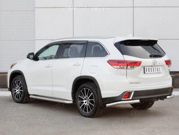 15 999 р. Защита заднего бампера (Ø63 мм уголки, нержавейка) SLITKOFF Toyota Highlander XU50 дорестайлинг (2013-2017)  с доставкой в г. Воронеж. Увеличить фотографию 4