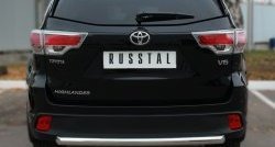 16 249 р. Защита заднего бампера (Ø63 мм, нержавейка) SLITKOFF Toyota Highlander XU50 дорестайлинг (2013-2017)  с доставкой в г. Воронеж. Увеличить фотографию 2