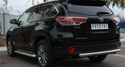 16 249 р. Защита заднего бампера (Ø63 мм, нержавейка) SLITKOFF  Toyota Highlander  XU50 (2013-2017) дорестайлинг  с доставкой в г. Воронеж. Увеличить фотографию 1