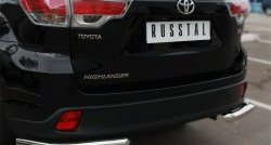 14 949 р. Защита заднего бампера (Ø63 мм уголки, нержавейка) SLITKOFF Toyota Highlander XU50 дорестайлинг (2013-2017)  с доставкой в г. Воронеж. Увеличить фотографию 3