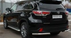 14 949 р. Защита заднего бампера (Ø63 мм уголки, нержавейка) SLITKOFF Toyota Highlander XU50 дорестайлинг (2013-2017)  с доставкой в г. Воронеж. Увеличить фотографию 1