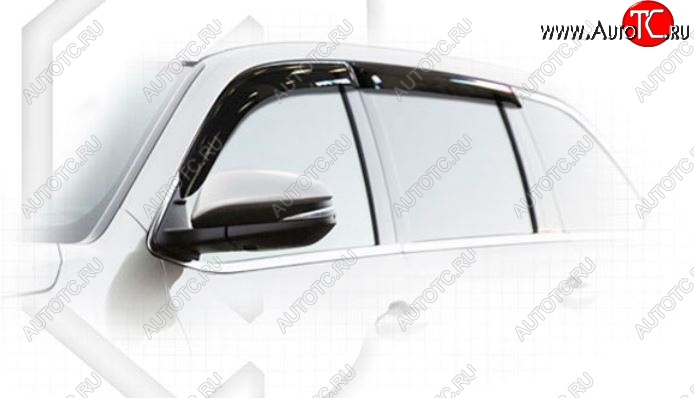 2 199 р. Дефлектора окон CA-Plastic Toyota Highlander XU50 рестайлинг (2016-2020) (Classic полупрозрачный, Без хром.молдинга)  с доставкой в г. Воронеж