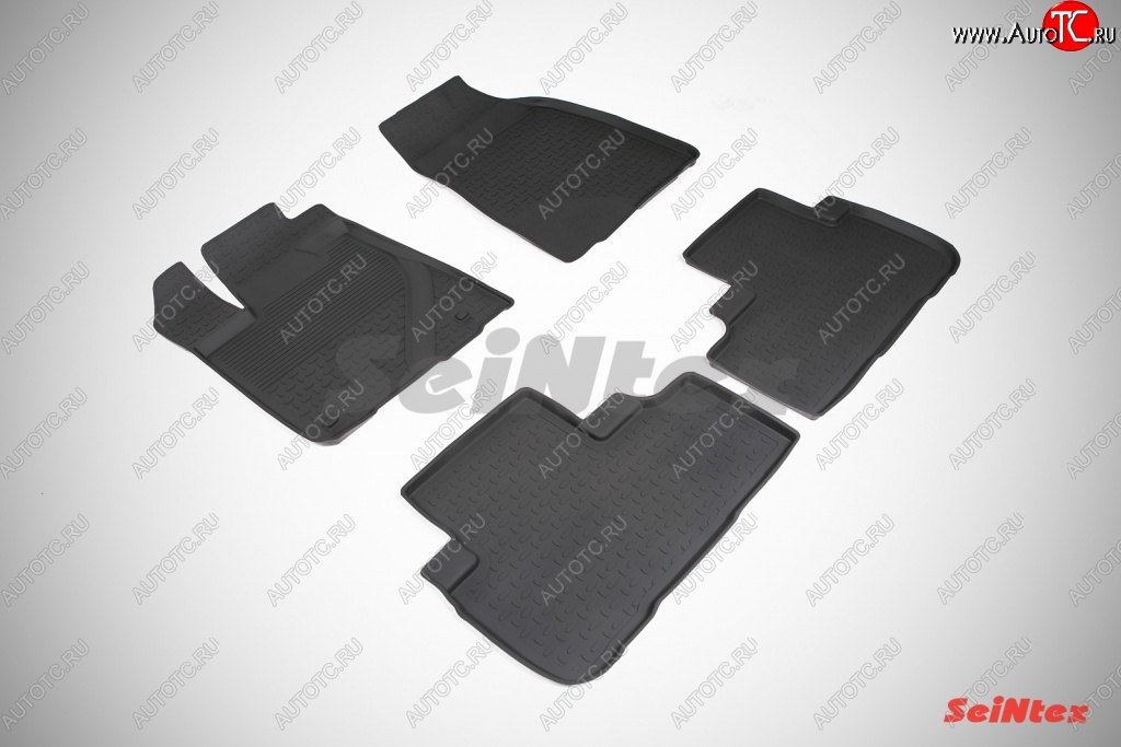 3 199 р. Износостойкие коврики в салон с высоким бортом SeiNtex Premium 4 шт. (резина)  Toyota Highlander  XU50 (2013-2017) дорестайлинг  с доставкой в г. Воронеж