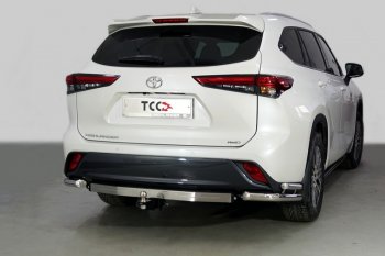 Защита заднего бампера (уголки двойные) ТСС 60,3/42,4 мм Toyota Highlander XU70 (2020-2025)