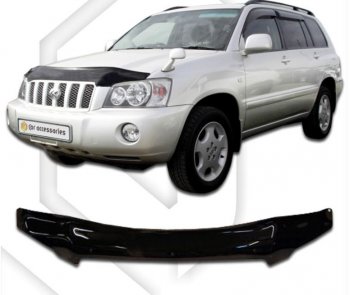 2 199 р. Дефлектор капота CA-Plastic  Toyota Highlander  XU20 (2000-2007) дорестайлинг, рестайлинг (серия Classic черный, Без надписи)  с доставкой в г. Воронеж. Увеличить фотографию 2
