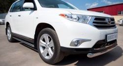 77 999 р. Защита порогов из круглой трубы диаметром 76 мм (рестайлинг) Russtal Toyota Highlander XU40 рестайлинг (2010-2013) (Защита порогов с со скосами на торцах (вариант 1))  с доставкой в г. Воронеж. Увеличить фотографию 4