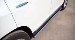 77 999 р. Защита порогов из круглой трубы диаметром 76 мм (рестайлинг) Russtal Toyota Highlander XU40 рестайлинг (2010-2013) (Защита порогов с со скосами на торцах (вариант 1))  с доставкой в г. Воронеж. Увеличить фотографию 9